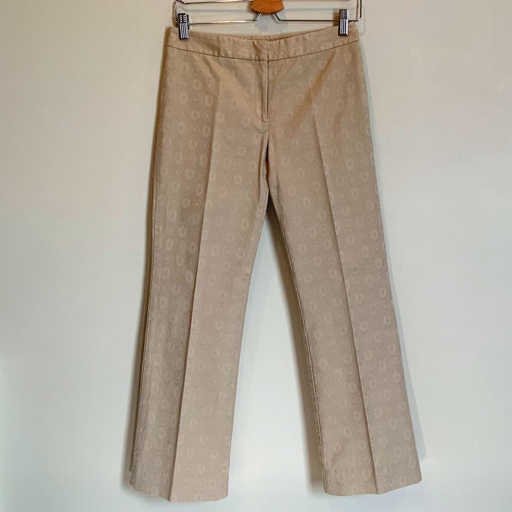 Khaki brocade pants